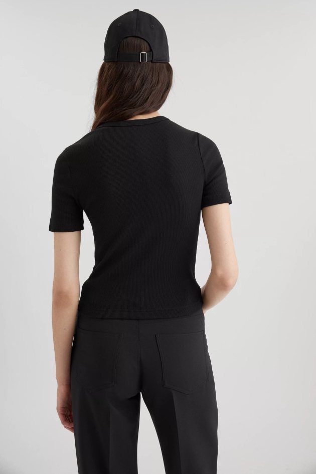Axel Arigato Camiseta Preta Com Assinatura Slim Rib