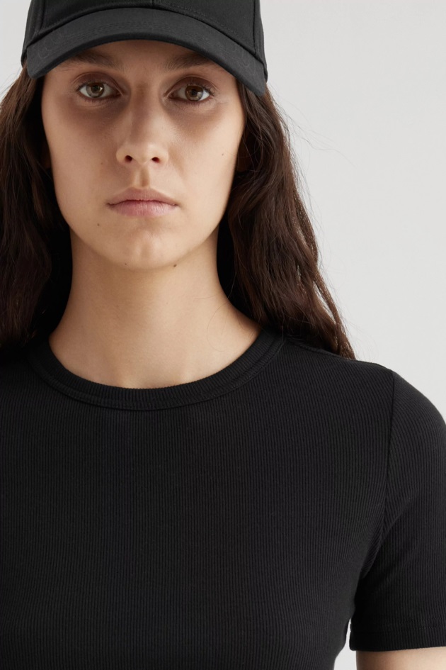 Axel Arigato Camiseta Preta Com Assinatura Slim Rib
