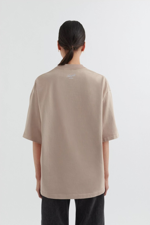 Camiseta Oversized Fórmula Taupe Claro Axel Arigato