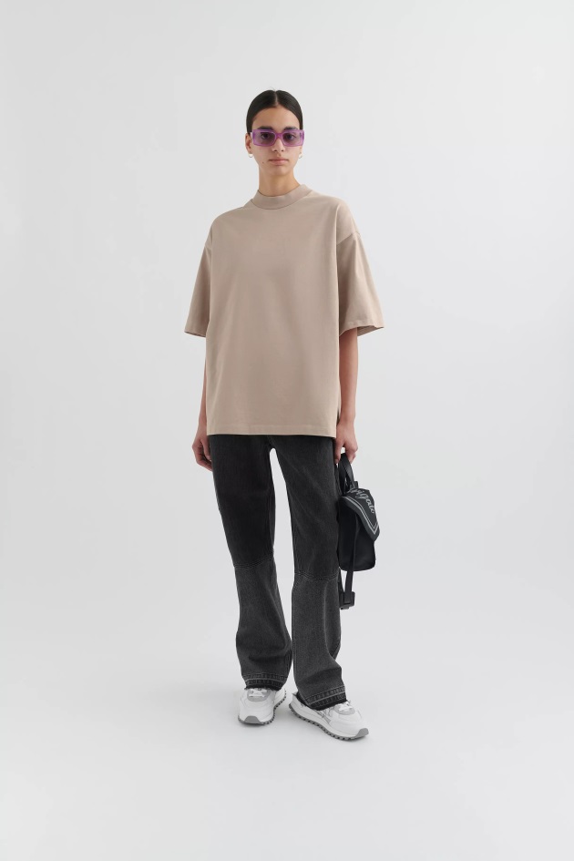 Camiseta Oversized Fórmula Taupe Claro Axel Arigato