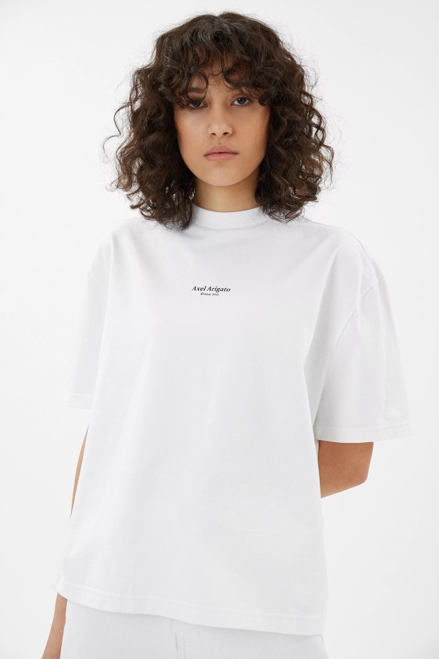 Axel Arigato Camiseta Branca Foco