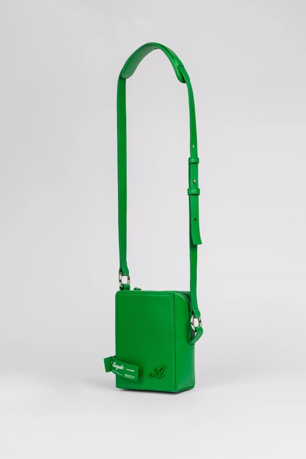 Bolsa De Couro Cúbico Axel Arigato Verde Alegre