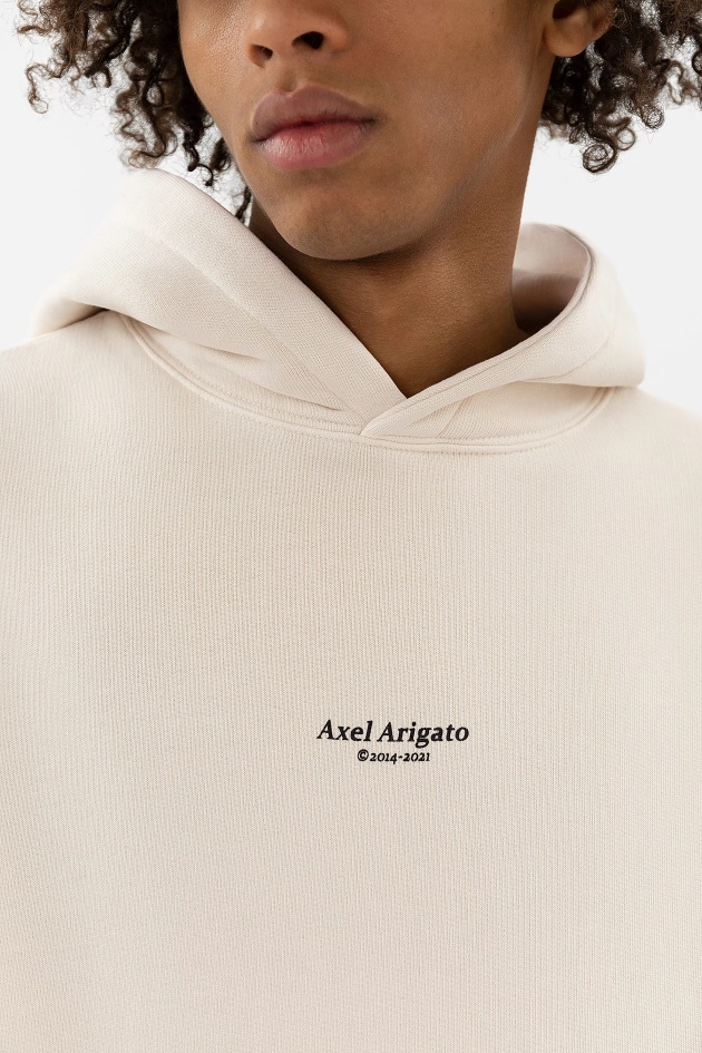 Axel Arigato Focus Logo Moletom Com Capuz Bege Claro