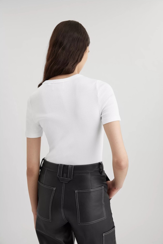 Axel Arigato Camiseta Branca Com Assinatura Slim Rib