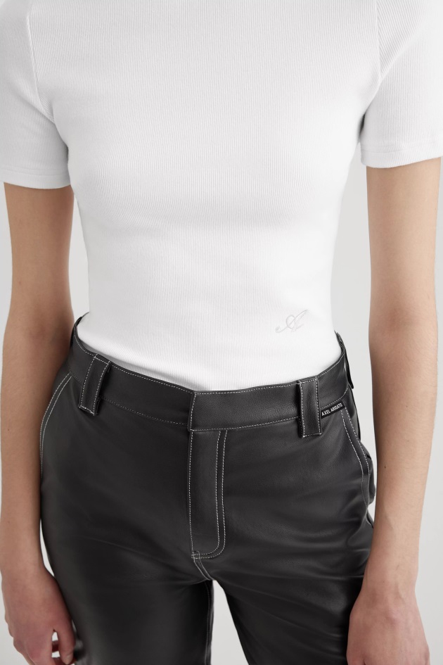 Axel Arigato Camiseta Branca Com Assinatura Slim Rib
