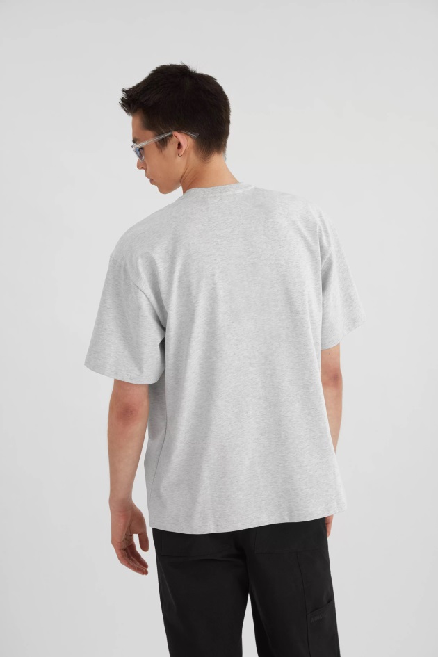 Camiseta Axel Arigato Mute Cinza Claro Melange