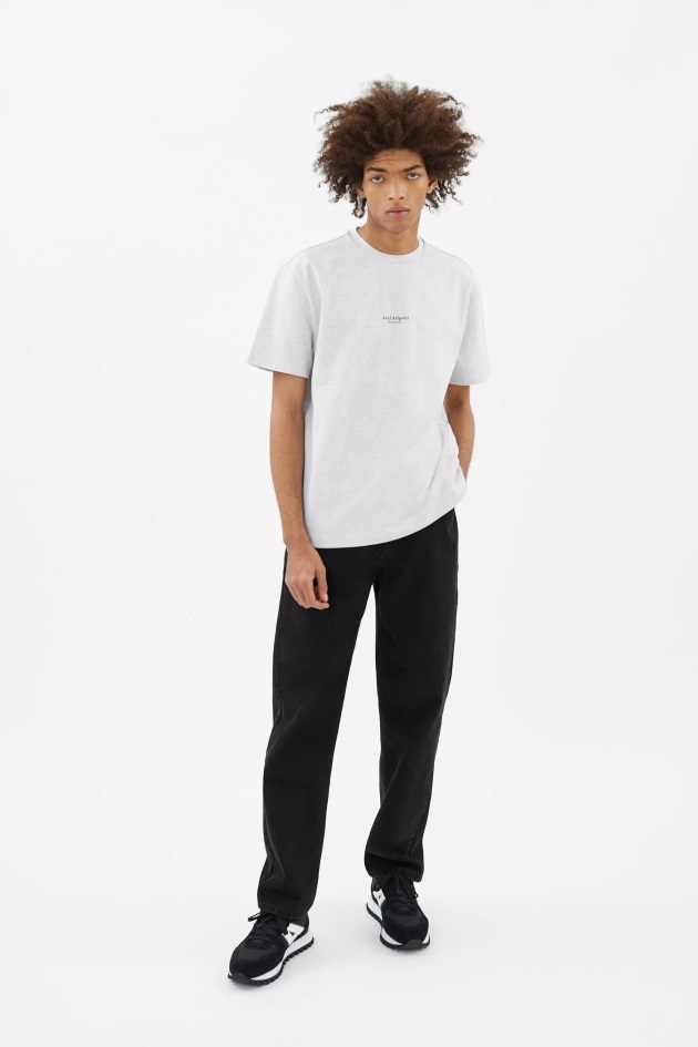 Axel Arigato Focus Logo Camiseta Cinza Claro Mﾨﾦlange