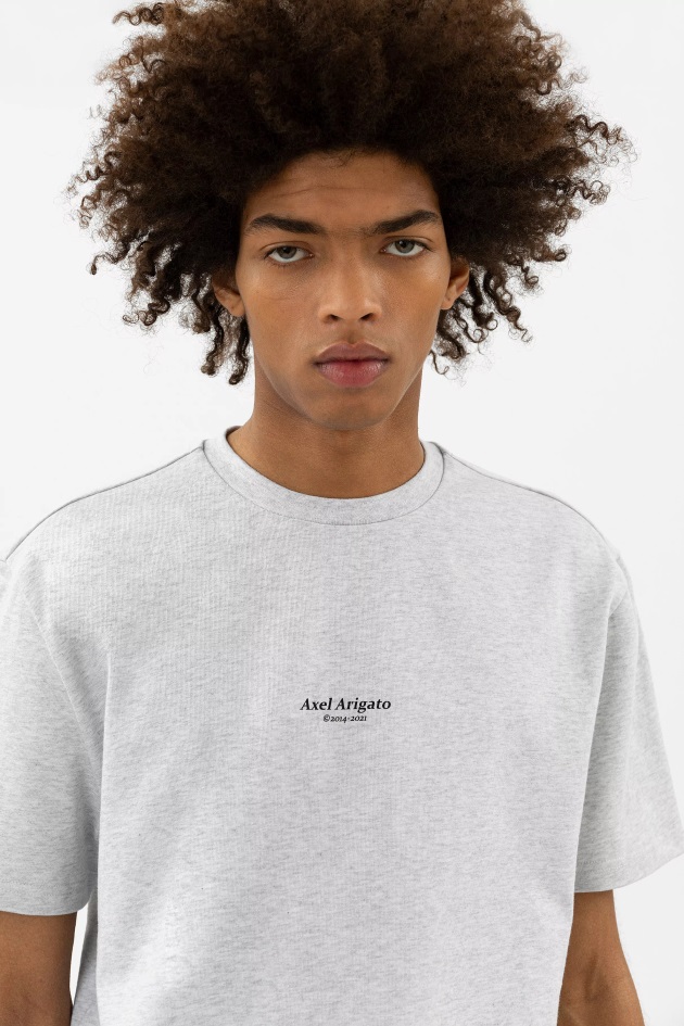 Axel Arigato Focus Logo Camiseta Cinza Claro Mﾨﾦlange