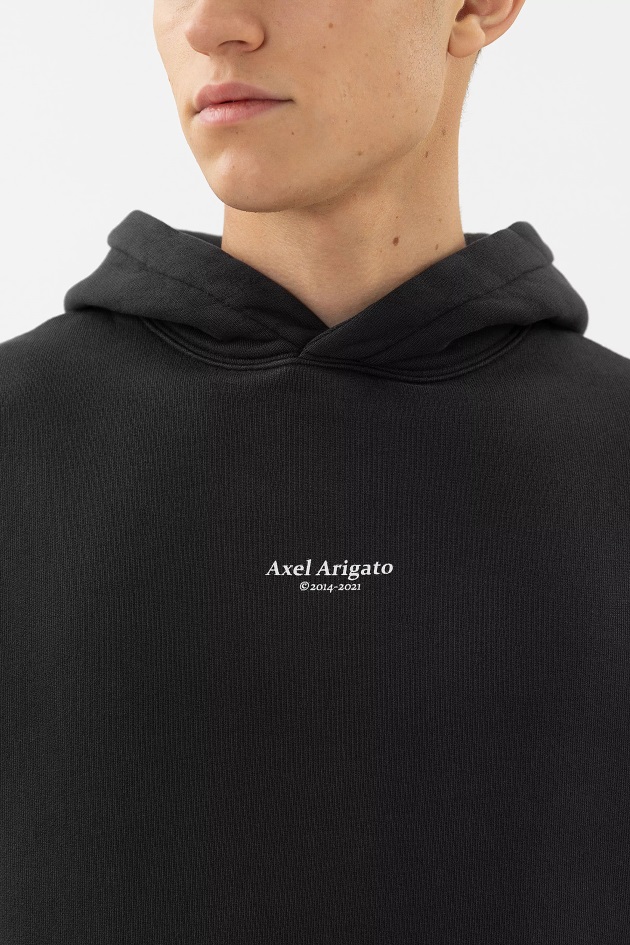 Focus Logo Moletom Com Capuz Preto Desbotado Axel Arigato