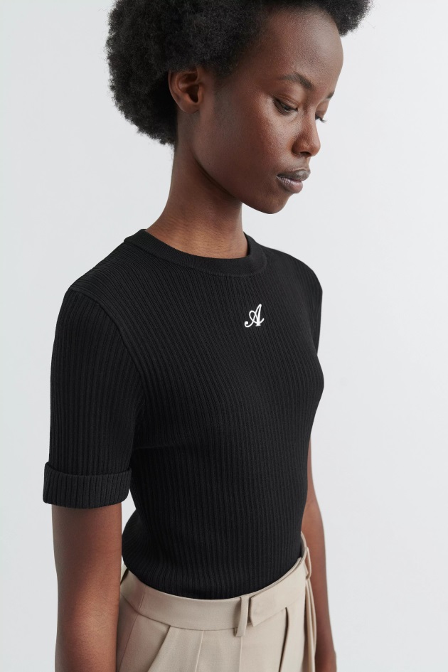 Camiseta De Malha De Honra Axel Arigato Preto