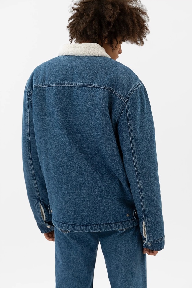 Axel Arigato Jaqueta Jeans Acolchoada Com Lavagem Em Pedra Azul