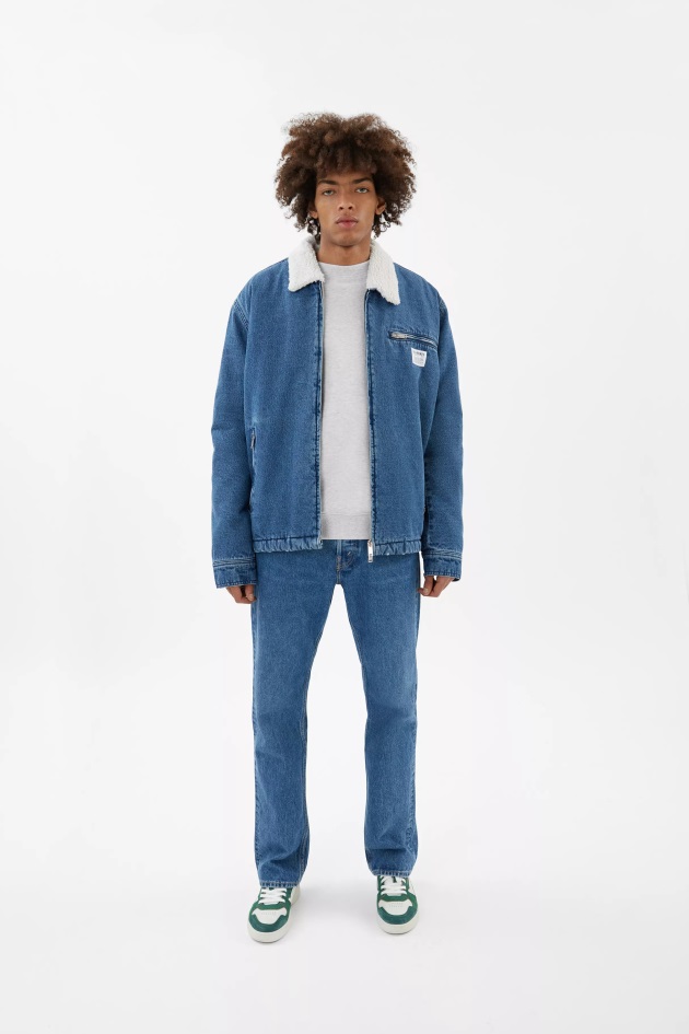 Axel Arigato Jaqueta Jeans Acolchoada Com Lavagem Em Pedra Azul