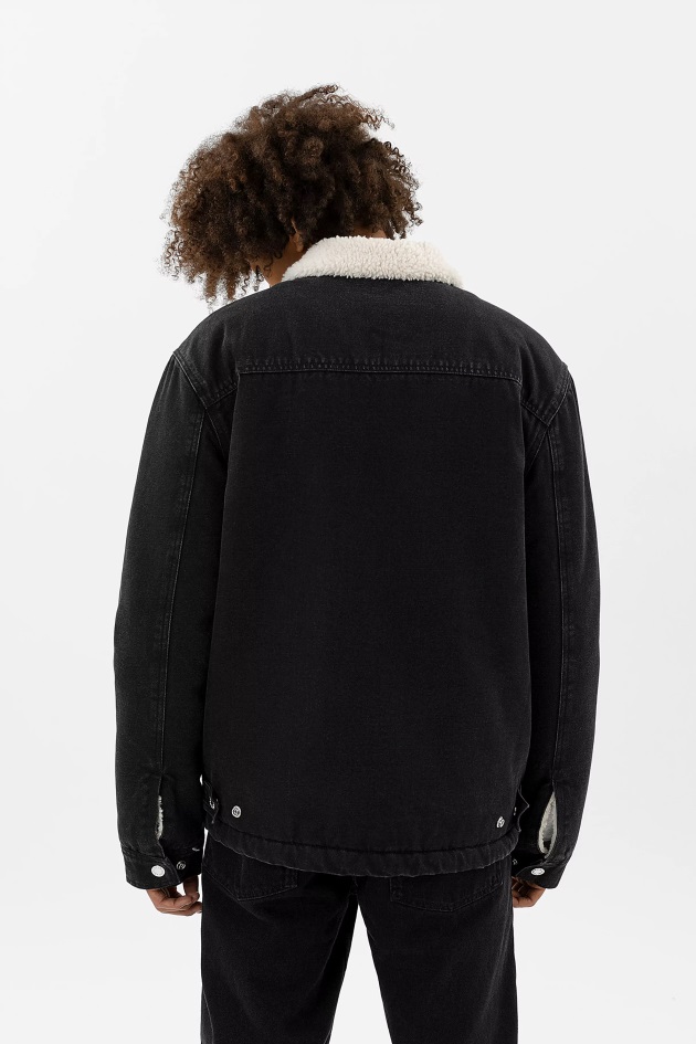 Axel Arigato Jaqueta Jeans Acolchoada Preta Lavada Com Pedra