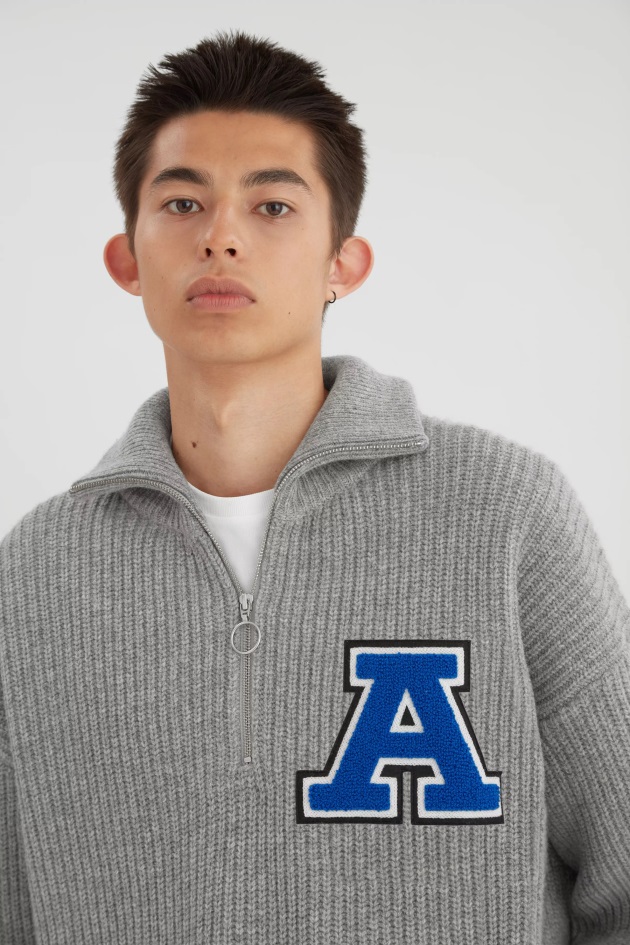 Axel Arigato Team Halfzip Suéter Cinza Melange