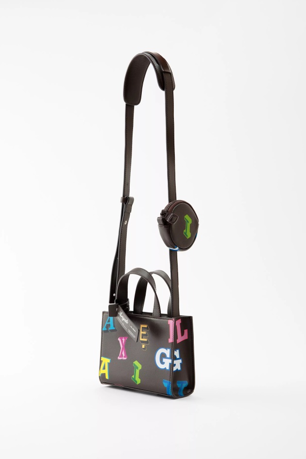 Bolsa De Couro Trait Monogram Marrom Escuro Axel Arigato