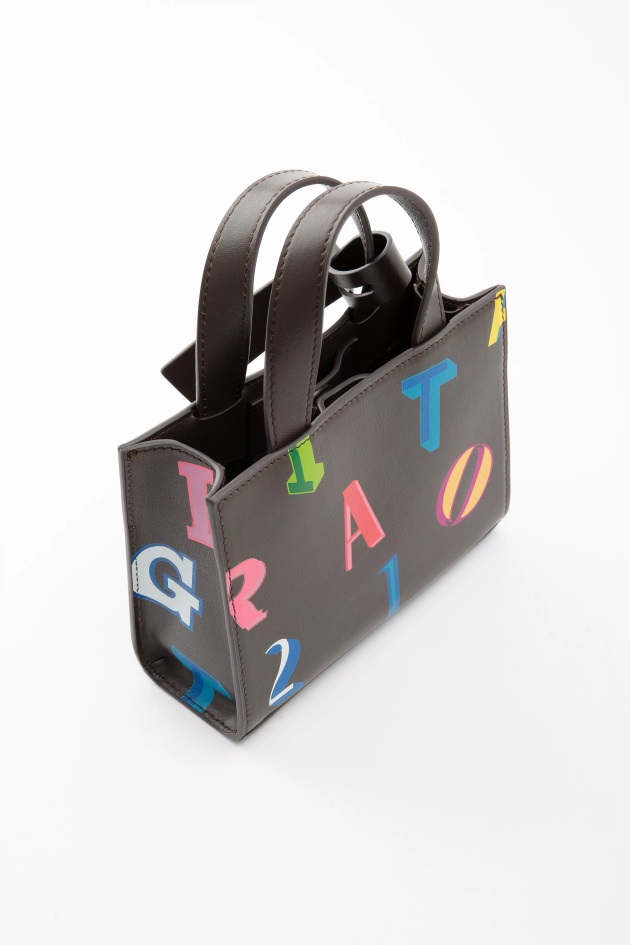 Bolsa De Couro Trait Monogram Marrom Escuro Axel Arigato