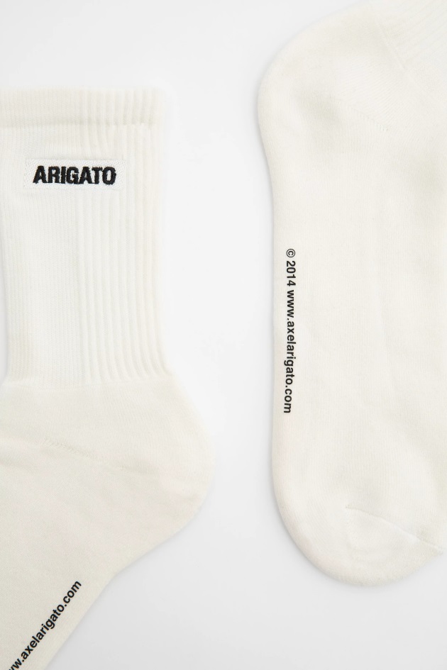 Axel Arigato Ecru Block Logo Meia