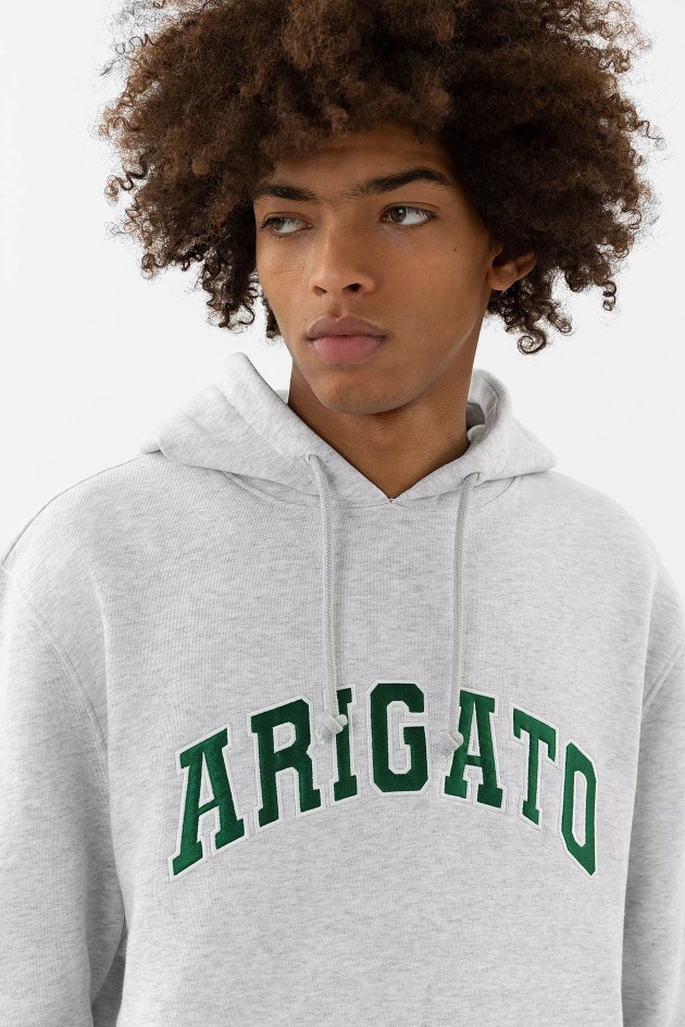 Moletom Com Capuz Com Logotipo Da Faculdade Cinza Claro Mﾨﾦlange Axel Arigato
